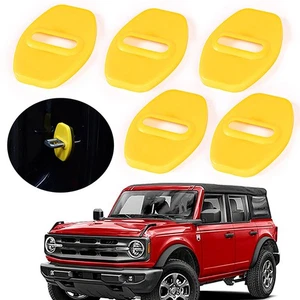 Yellow Door Lock Cover Buckle Decor Trim For Ford Bronco F-150 F150 2021 2022 - Picture 1 of 7