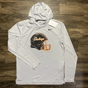 Nike Pro Dri-Fit Training Hoodie Men's Medium Vent Lightweight OSU Cowboys Gray - Picture 1 of 11