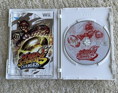 Mario Strikers Charged (Nintendo Wii, 2007) CIB Black Label Video Game w/ Insert - Image 1 of 4