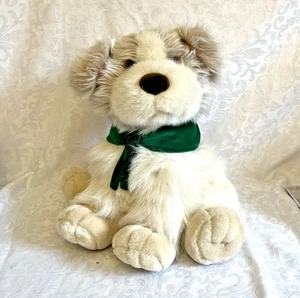Vintage Commonwealth Plush Dog 11” Cream Tan Realistic Retriever Puppy w/ Scarf - Picture 1 of 9