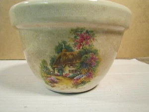 Vintage 6" Tan Pottery Mixing Bowl HomeStead Applied Decal Under Glaze - Picture 1 of 5