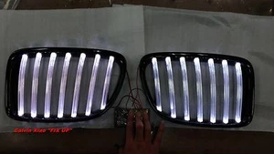 MIT GLOSS BLACK FRONT KIDNEY GRILLE WITH WHITE LED BMW X1 E84 X SERIES 2009-2014 - Imagen 1 de 6
