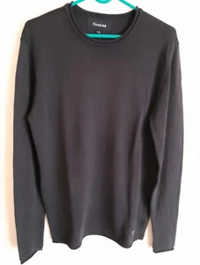 Firetrap Lightweight Jumper Pullover Mens Size M Charcoal Long Sleeve Cotton - Picture 1 of 5