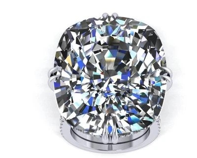 100ct Cocktail Party Ring 925 Sterling Silver Beautiful White Cushion Shape Gift - Image 1 of 4