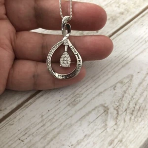 I LOVE YOU TO THE MOON AND BACK Infinity Love CZ Pendant S Steel Chain Necklace - Picture 1 of 7