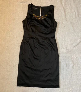 Nine West Women’s Dress Black Sleeveless Sheath Jeweled Size 6 - Picture 1 of 10