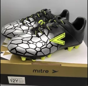 Mitre Youth Soccer Cleats Sz 12Y Black Silver Green Brand New In Box Unisex - Picture 1 of 3
