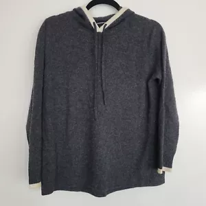 Felpa con cappuccio Summersalt The Coziest misto cashmere antracite e sabbia bianca loungewear SM - Foto 1 di 11