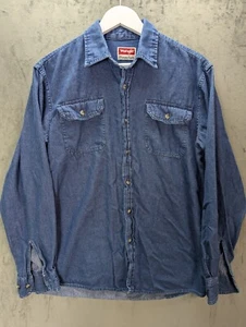 Camicia Wrangler Denim Uomo Taglia Media Vestibilità Classica 100% Cotone Manica Lunga  - Foto 1 di 10
