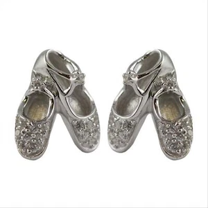 Orecchini A Lobo Tutu' Gioielli Argento 925 Scarpette Silver White 029 - Imagen 1 de 3