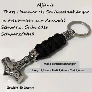 Schlüsselanhänger Thors Hammer Wikinger Walhalla Mjölnir nordischer Schmuck - Bild 1 von 5