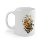 Flower Mug Boho Wildflowers Coffee Mug For Vintage Botanical Tea Cup Pastel Colo