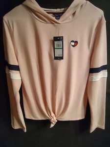 Tommy Hilfiger Mädchen Langarmshirt mit Kapuze Rose Shadow Größe L - Bild 1 von 5