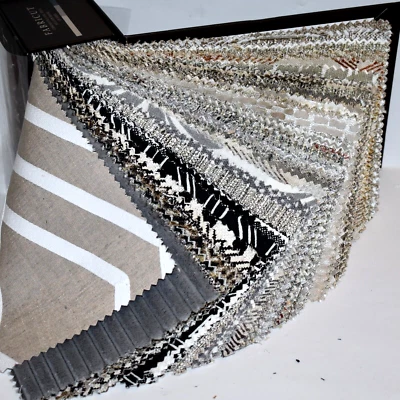 FABRIC SAMPLE BOOK Beige QUARRY Taupe Black 67pcs LOT Print Weave Embroidered - Image 1 of 4