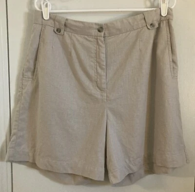 Pantalones Cortos Christopher & Banks Para Mujer Talla 14 Beige Mezcla de Lino Leer* Foto 1 de 4