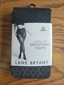 Lane Bryant Women's Control Top Smoothing Tights Black Diamond Dot size A/B - Picture 1 of 4