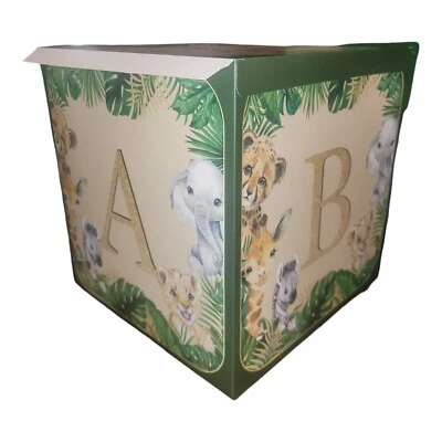 Baby Shower Decoration Boxes Safari Theme Baby Animals Stackable 12 X 12 4 Pack  - Image 1 of 4