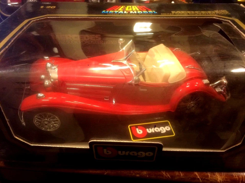  Burago 1/20 Scale Mercedes Benz 500K 1936 Roadster Diecast Mode IN BOX -11/17 - Immagine 1 di 1