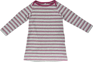 Vestido Acampanado Patinador Manga Larga Algodón Gris Rosa Blanco Uniqlo Niños S 5/6 - Imagen 1 de 2
