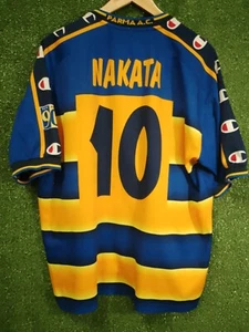 Vintage Parma AC 2001/2002 Nakata #10 Home Football Jersey Men's Size M #INV5 - Picture 1 of 19
