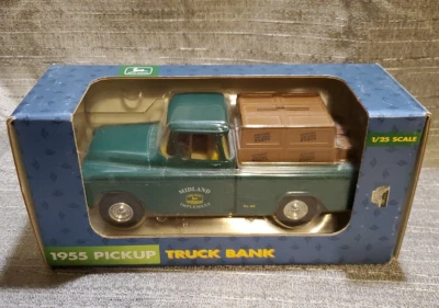 New in Box - 1955 Ertl John Deere Pickup Truck Coin Bank 1:25 Diecast #5614 - Image 1 of 4