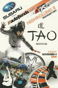 Travis Pastrana 2008 + Steve Aoki Subaru TAO Las Vegas Formula Drift Handbill - Imagen 1 de 2