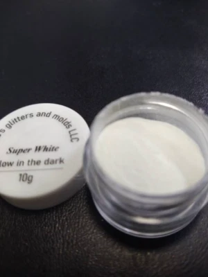 Super White Glow in the Dark Mica Powder  10 grams in a jar - Image 1 of 4