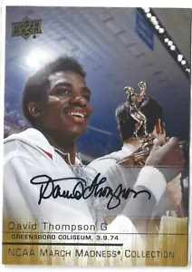 DAVID THOMPSON 2014-15 UD NCAA March Madness BLACK INK Auto Autograph NC State - Picture 1 of 2