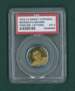 1909-12 Sweet Caporal Baseball Domino Discs-#17 Mordecai Brown Sm Letters, PSA 5 - Picture 1 of 2