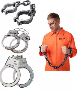 Menottes adultes prisonnier chaînes robe fantaisie costume accessoire - Photo 1 sur 5