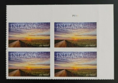 US Stamps Scott # 5091 PB Of 4 Forever MNH, Indiana Statehood. Free Shipping! - Image 1 of 2