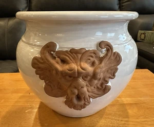 Elegante Fioriera Testa di Leone FIORE Bianca, Ceramica Terracotta, Made in Italy,Grumps - Foto 1 di 18