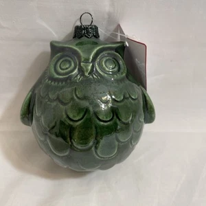 Adorno de búho verde hecho a mano en Italia arte en vidrio árbol de Navidad decoración navideña - Imagen 1 de 10