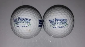 2 VINTAGE LOGO GOLF BALL THE PRESERVE GOLF CLUB AT TARA RANGE BALL - Picture 1 of 2