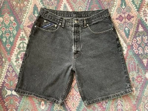 Vintage Nautica Carpenter Jean Shorts Mens 36 Baggy Y2K Skate Black Denim Grunge - Picture 1 of 21