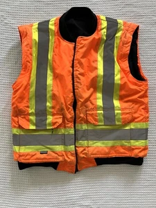 Orange Insulated Reflective High Visibility Safety Winter Vest. Adult Medium. - Picture 1 of 3