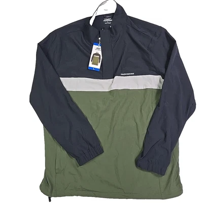 SKECHERS L 1/4 ZIP GOLF Stretch PullovSKer Shirt Jacket ARMY Green W POCKETS - Image 1 of 4