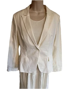 NEW $128 Spring/Summer Express 1 Button Blazer Jacket White Cotton Lined 12 - Picture 1 of 15