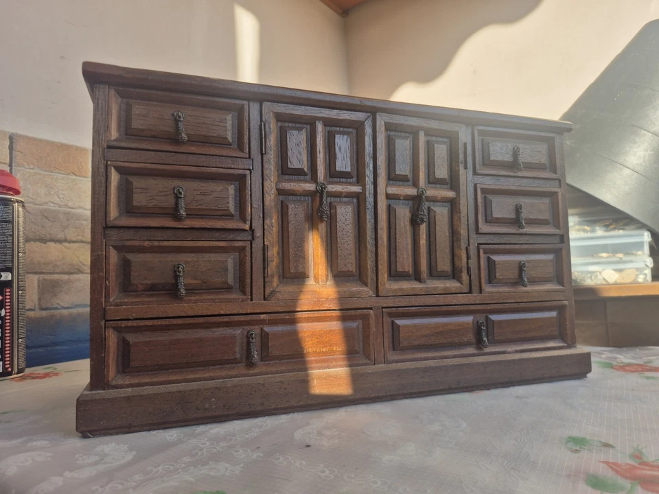 Mobile Orologiaio Legno Wooden Chest Watchmaker 1950 Antique Horloger - Image 1 of 4