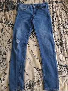 Hudson Girls Size 14 Distressed Blue Skinny Jeans - Picture 1 of 13