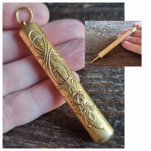 Bellissima antica matita meccanica dorata disegno fiori ART NOUVEAU ? SPEDIZIONE GRATUITA - Foto 1 di 7