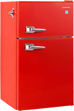 3.1 Cu Ft Refrigerator Double Door Mini Fridge with Freezer for Bedroom Adjustab