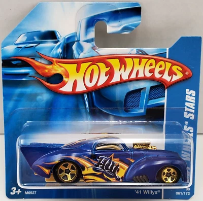 '41 WILLYS Blue 2008 Hot Wheels #61 All Stars Short Card Mattel - Image 1 of 4