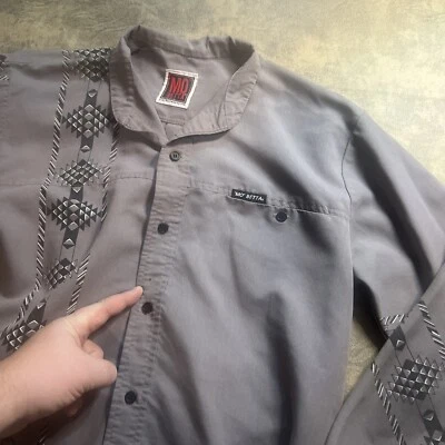 Camisa De Colección Mo Betta Para Hombre M/L Púrpura Desteñida Tribal Azteca Occidental *VER DEFECTOS* Foto 1 de 4