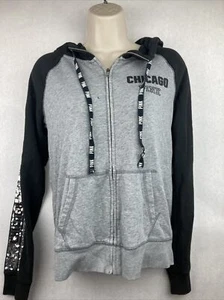 Pink Victoria’s Secret Gray And Black Chicago Hooded Zip Sweater Size XS - Picture 1 of 7