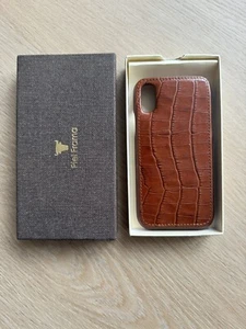 Piel Frama Iphone X / Xs Leather Case - Coco Naranja Cowskin-Croc - Afbeelding 1 van 2