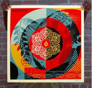 Obey Giant Global Harmony Druck - signiert von Shepard Fairly 🙂 IN DER HAND - Bild 1 von 3