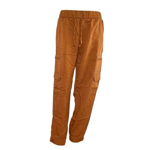 Banana Republic Cargo Jogger donna M arancione ruggine lyocell zip tasche coulisse - Foto 1 di 9