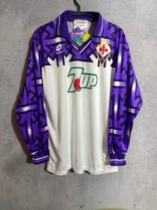 Fiorentina VERY RARE LONG SLEEVE DEADSTOCK Away football shirt 1992 1993 Lotto S - Picture 1 of 13