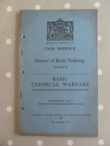 GRUNDLEGENDE CHEMISCHE KRIEGSFÜHRUNG HOME OFFICE ZIVILSCHUTZ HANDBUCH DER GRUNDAUSBILDUNG 1951 - Bild 1 von 8